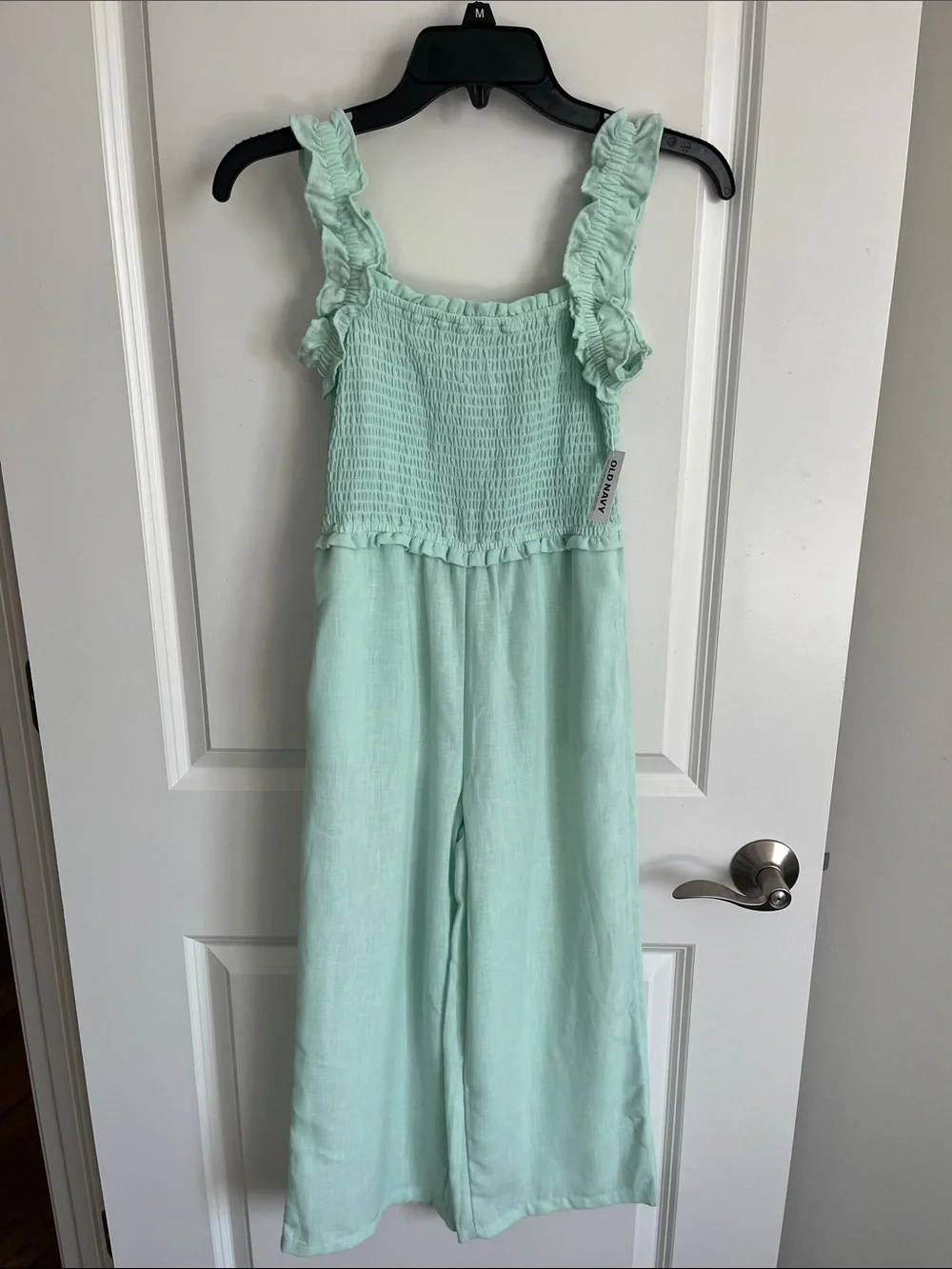 Old Navy Mint Green Ruffle-Strap Smocked Jumpsuit NWT